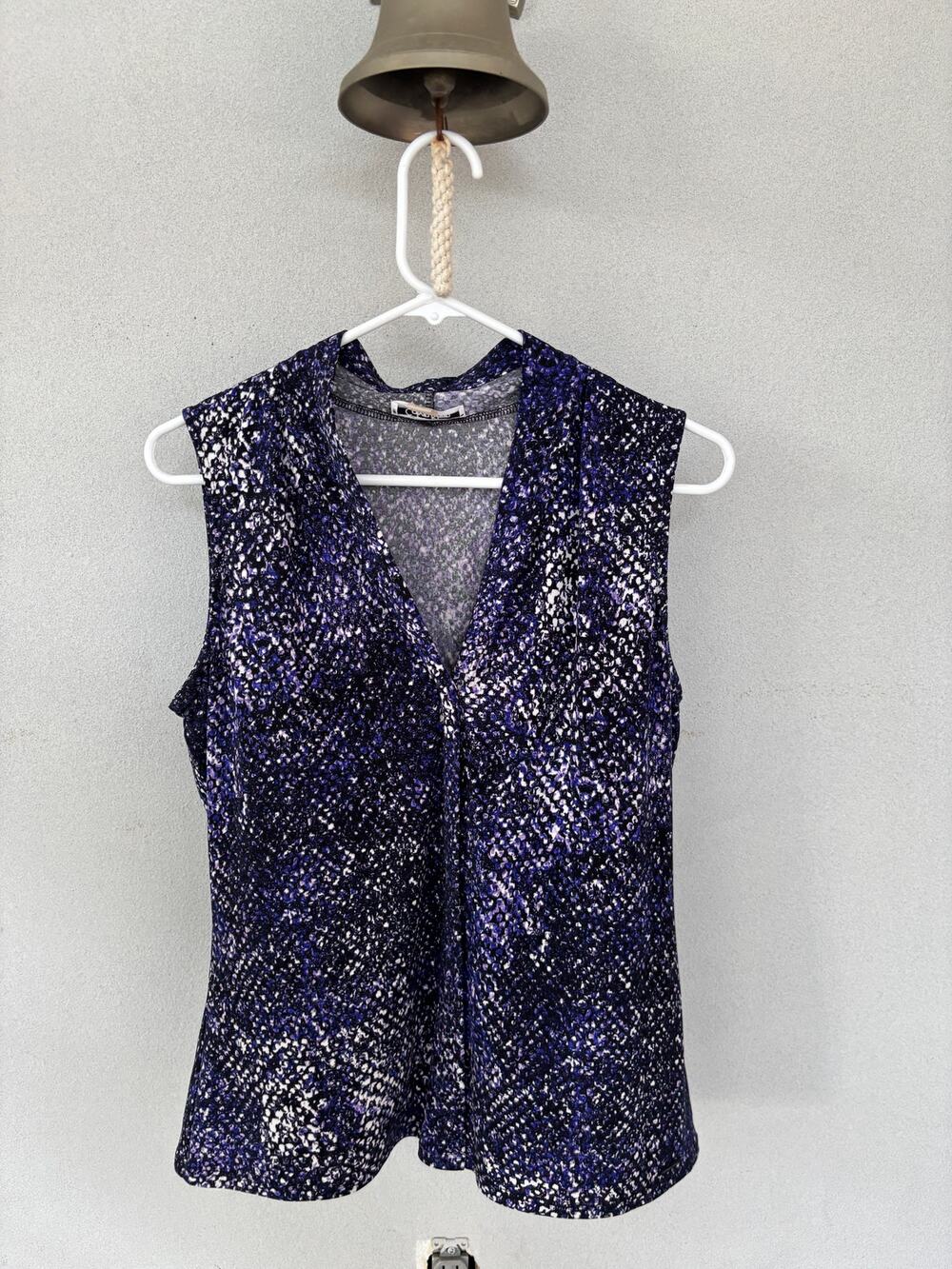 Calvin Klein Women's Abstract Purple& Black Tank Top Size S Whimsygoth Grunge